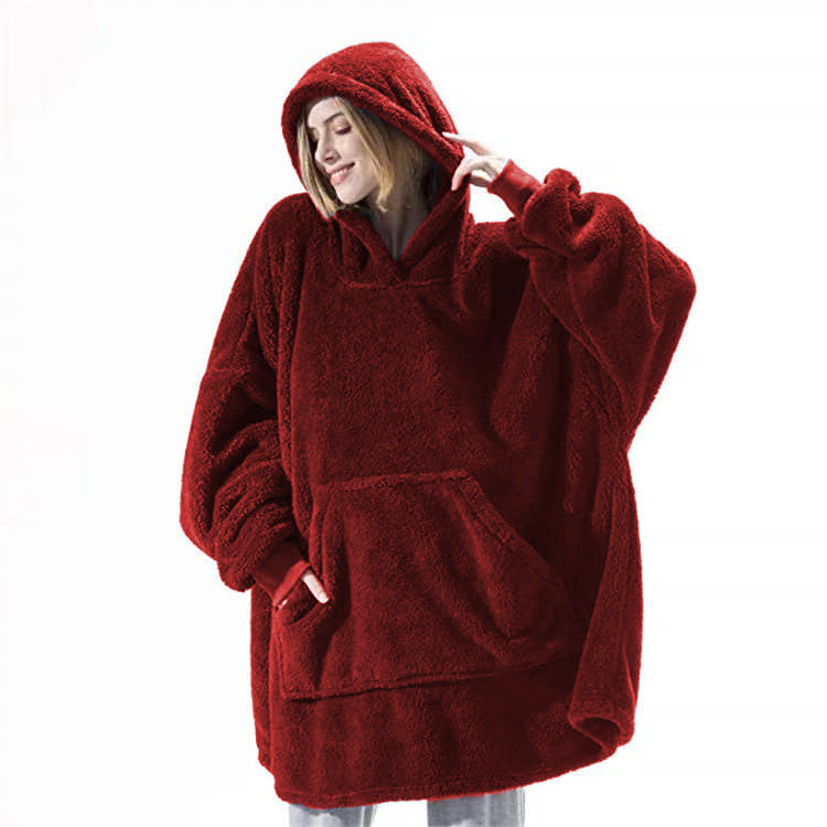 Comfortable Loose Double-Sided Fleece Hoodie