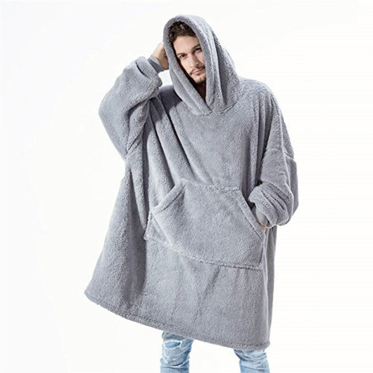 Comfortable Loose Double-Sided Fleece Hoodie