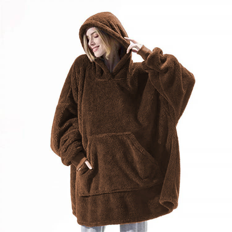 Comfortable Loose Double-Sided Fleece Hoodie