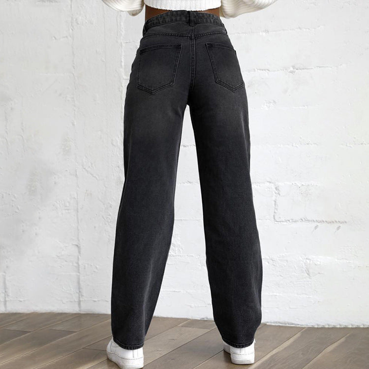 Ripped Holes Denim Pants