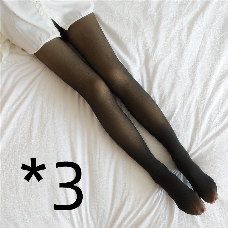 Warm Fleece Translucent Plus Size Leggings