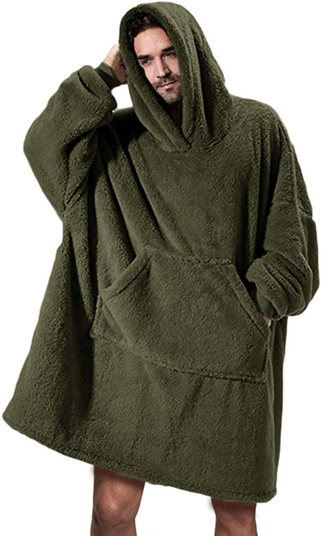 Comfortable Loose Double-Sided Fleece Hoodie