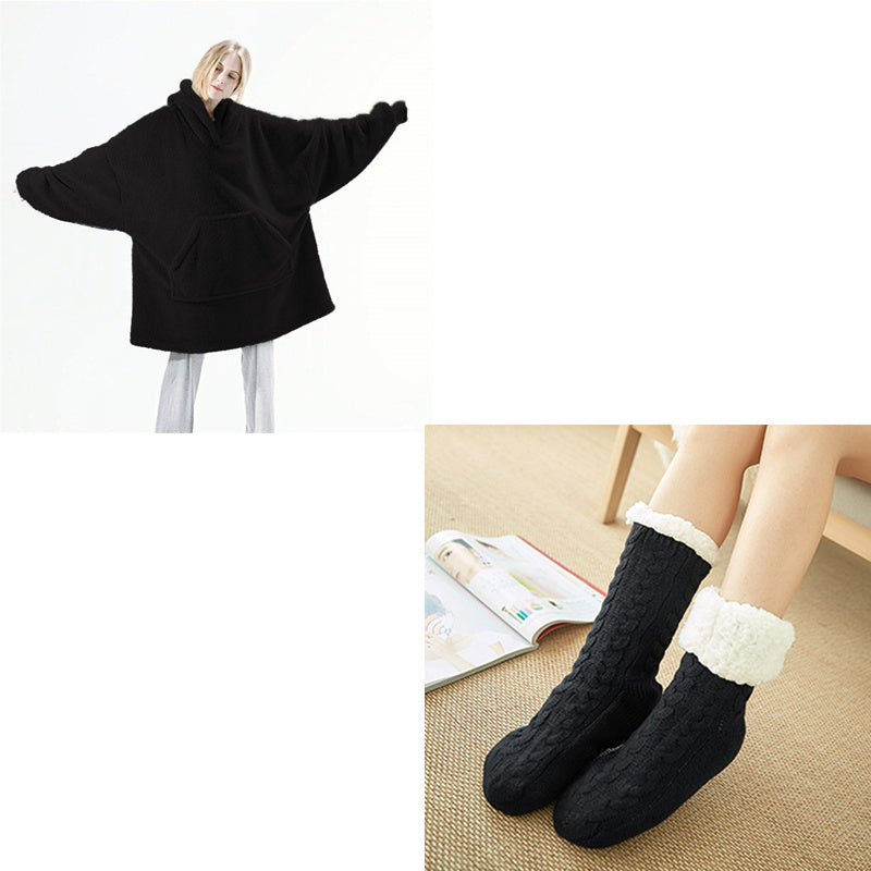 Comfortable Loose Double-Sided Fleece Hoodie