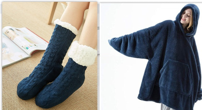 Comfortable Loose Double-Sided Fleece Hoodie