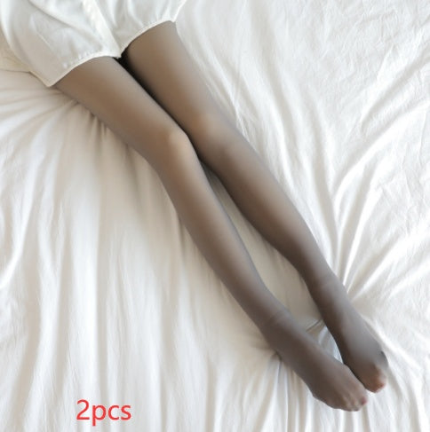 Warm Fleece Translucent Plus Size Leggings