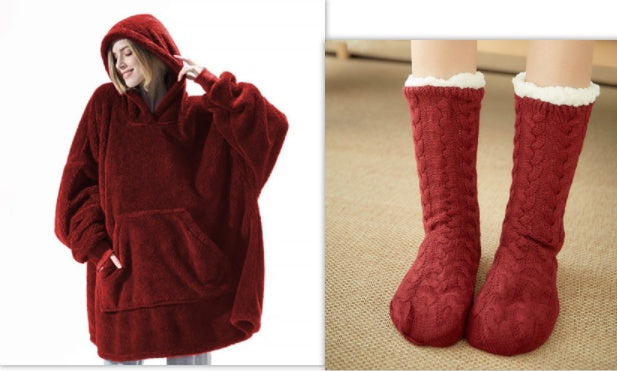 Comfortable Loose Double-Sided Fleece Hoodie