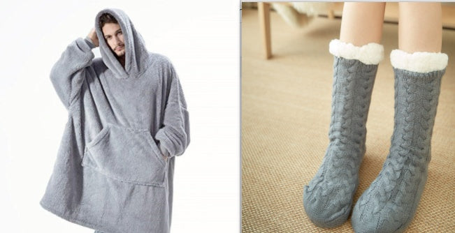 Comfortable Loose Double-Sided Fleece Hoodie