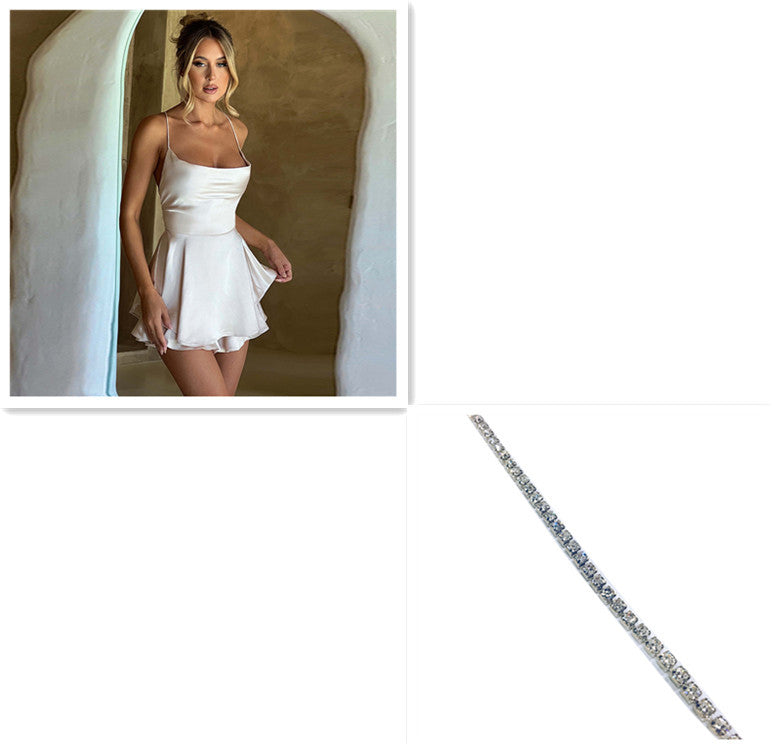 Slim Strap Backless Skirt For Women
