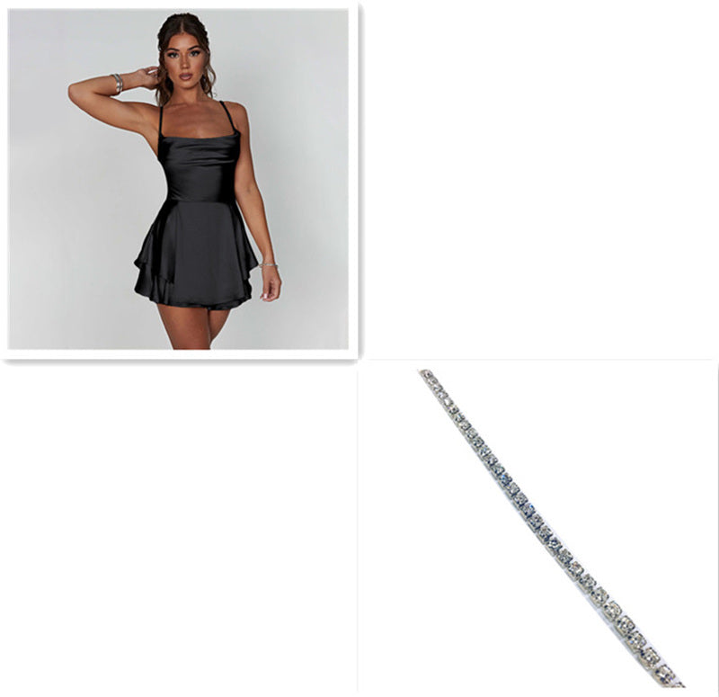 Slim Strap Backless Skirt For Women