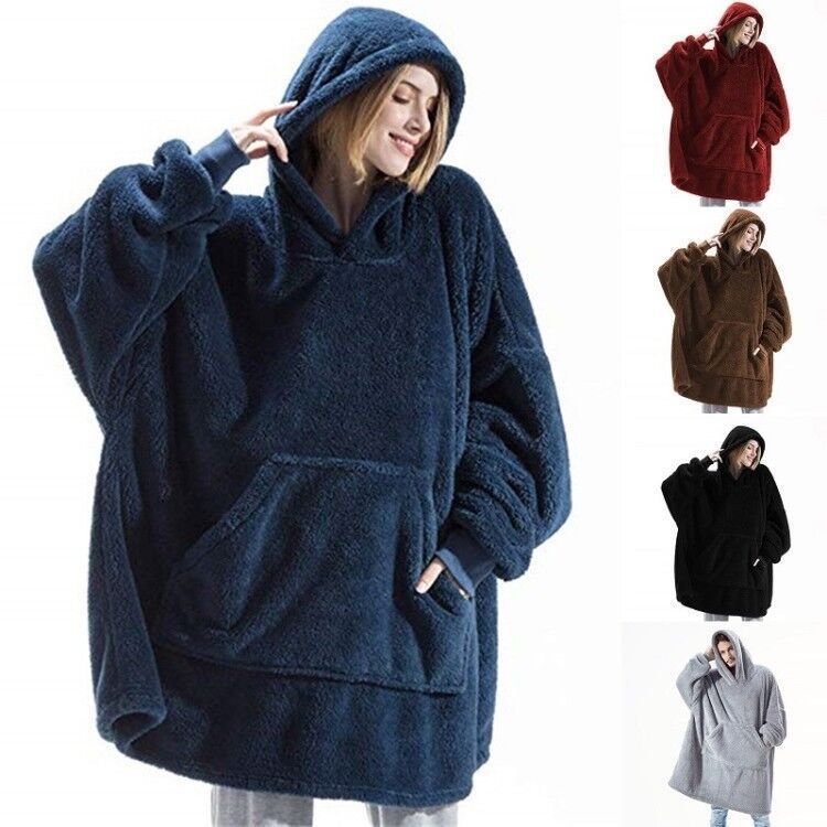 Comfortable Loose Double-Sided Fleece Hoodie