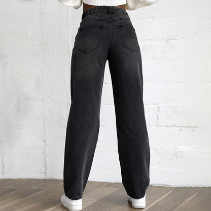 Ripped Holes Denim Pants