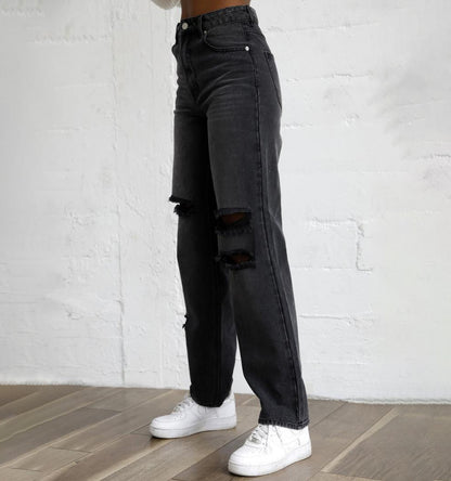 Ripped Holes Denim Pants