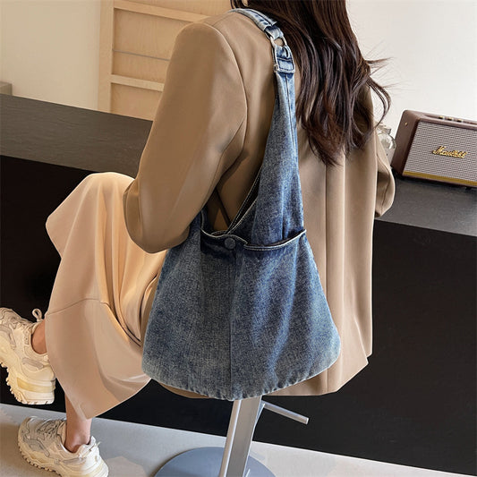 Casual Denim Shoulder Tote Bag