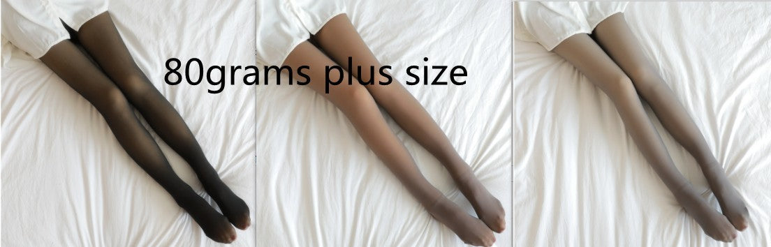 Warm Fleece Translucent Plus Size Leggings