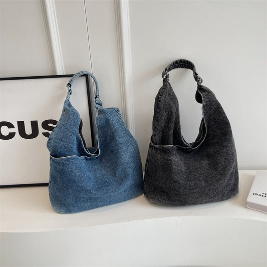 Casual Denim Shoulder Tote Bag