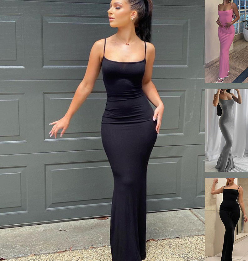 Spaghetti Strap Long Dress For Women
